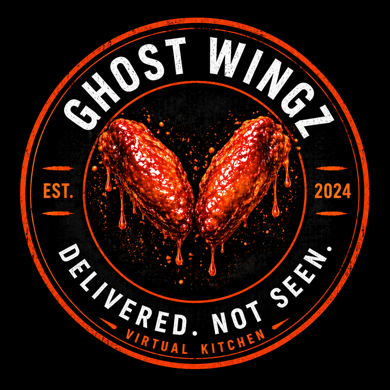 Ghost Wingz seal — Est. 2024 — Delivered. Not Seen.